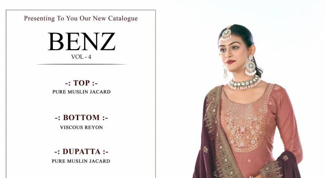 Benz Vol 4 By Naari Muslin Jacquard Designer Salwar Kameez Wholesale Price In Surat